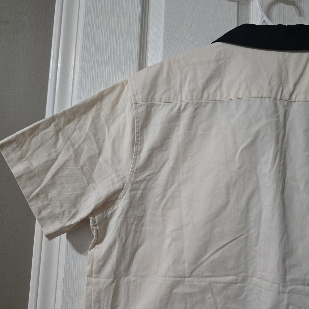 Homme + Femme Child Of War Short Sleeve Collared Button Down Cotton Shirt, EUC! - Picture 9 of 11